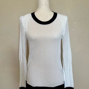 Rag & Bone Black and White Mesh Tee